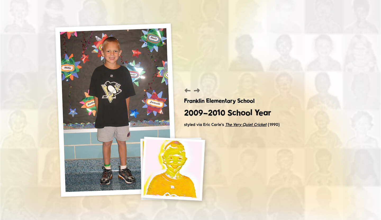Student portrait with stylized image